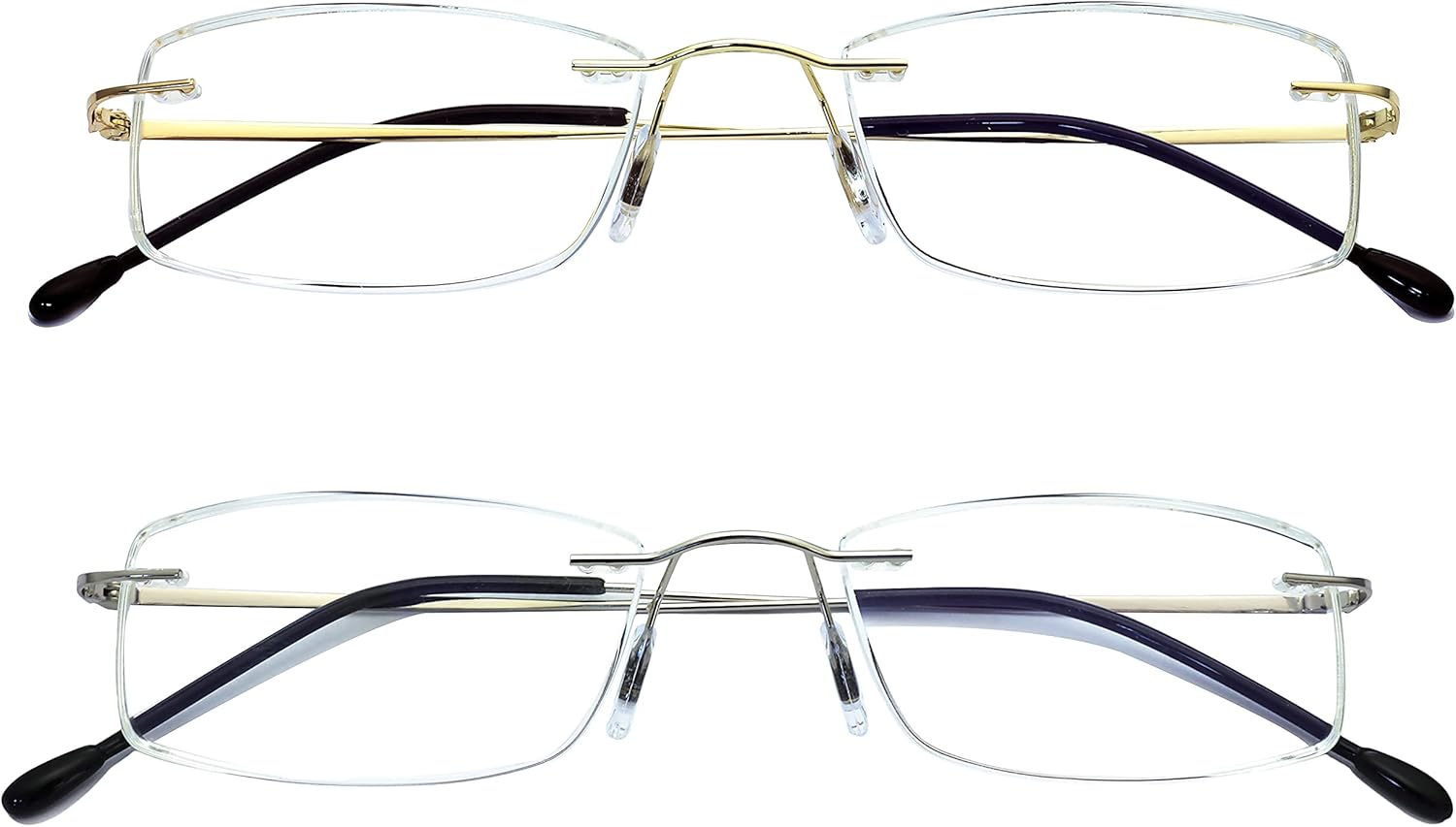 HIYANJN Rimless Readers Blue light proof reading glasses Women Men Anti Glare Filter Lightweight Eyeglasses