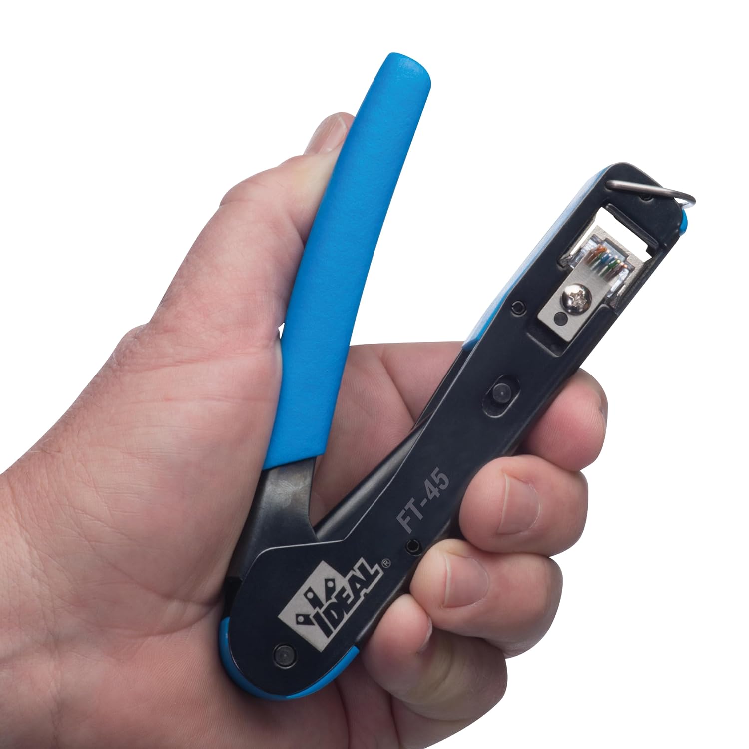 IDEAL Electrical 30-495 FT-45 Feed-Thru Modular Plug Crimp Tool for CAT5e, CAT6, CAT6A RJ-45 Connectors, 5 1/2 in., 1 Crimper
