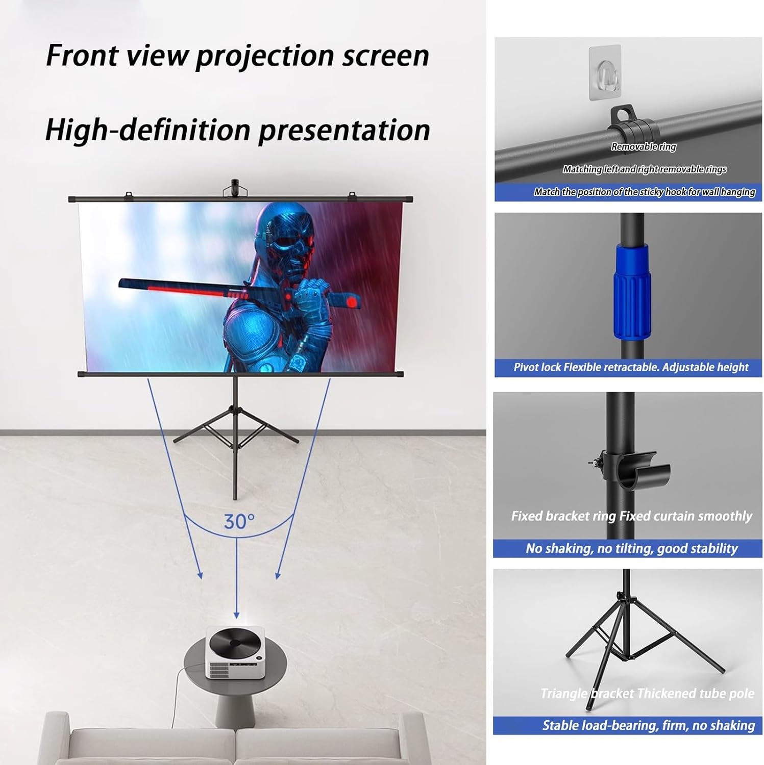 スタンフル MBF-210スタンド式プロジェクタースクリーン4:3 スタンフル
