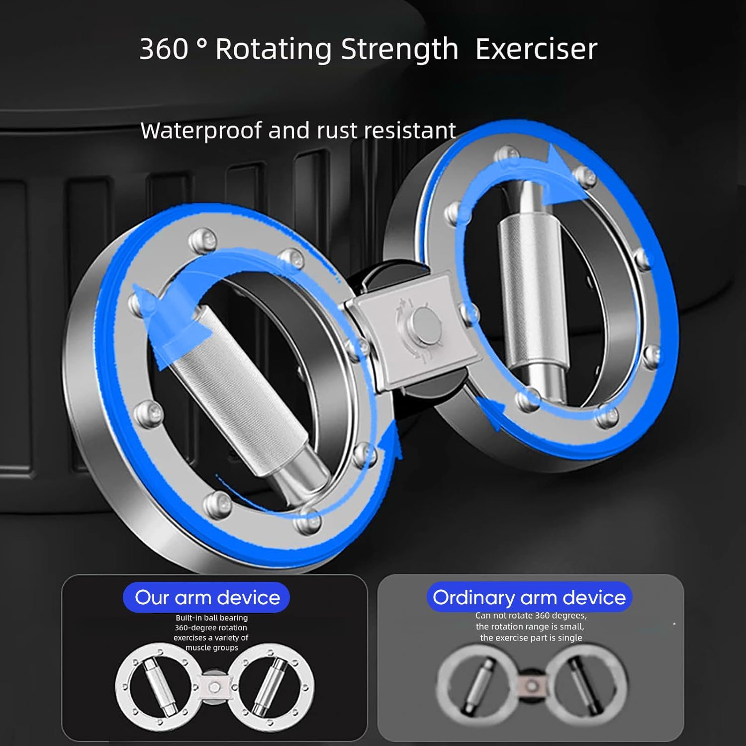 Boxing Forearm Trainer, Forearm Strengthener, 12LB Adjustable Resistance Boxing Training Equipment, Grip Strength Trainer, Twister Arm Exerciser for Men&Women with 360 Degree Rotator