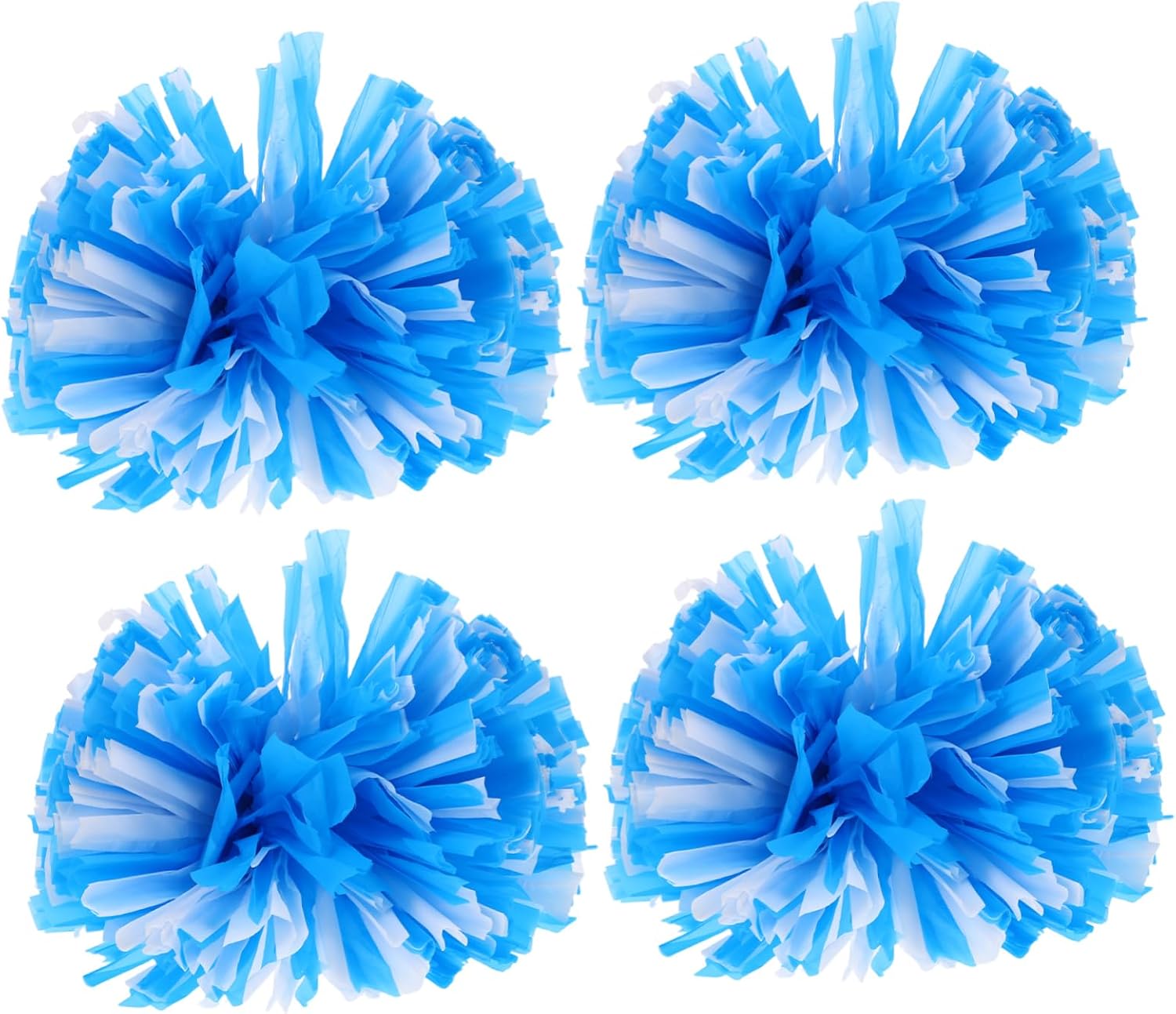 Mikikit 4pcs Cheerleading Pom Poms Matte PET with Finger Ring Handle