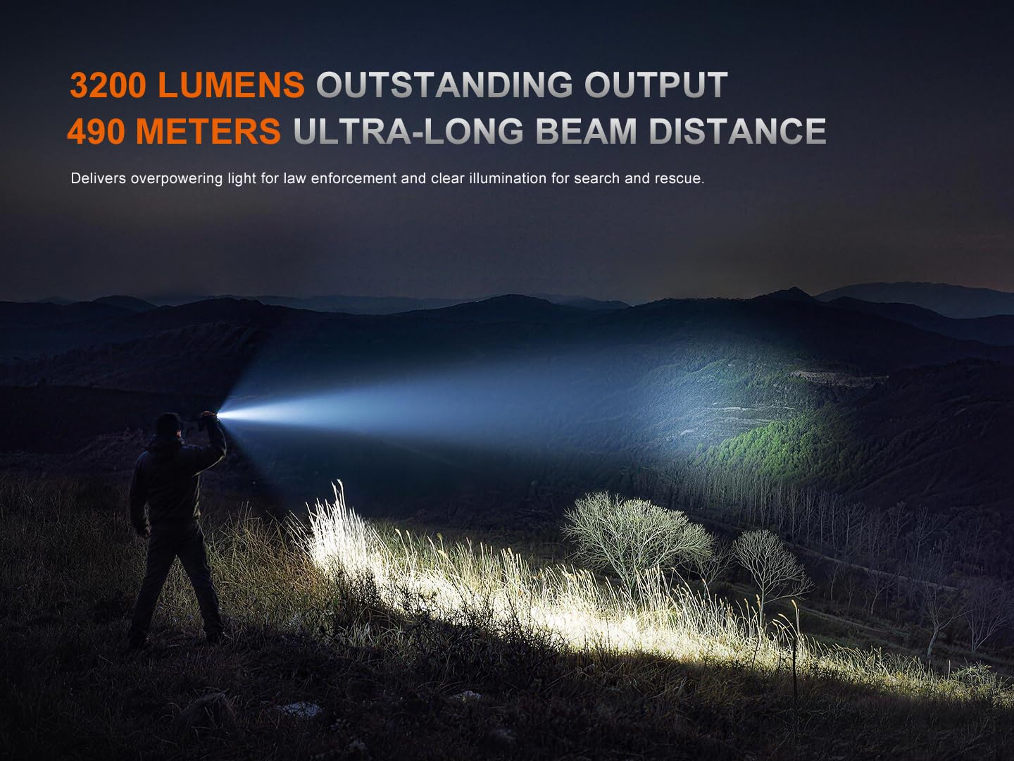 Fenix TK15R LED Taktische Taschenlampe Extrem Hell 3200 Lumen, 490M