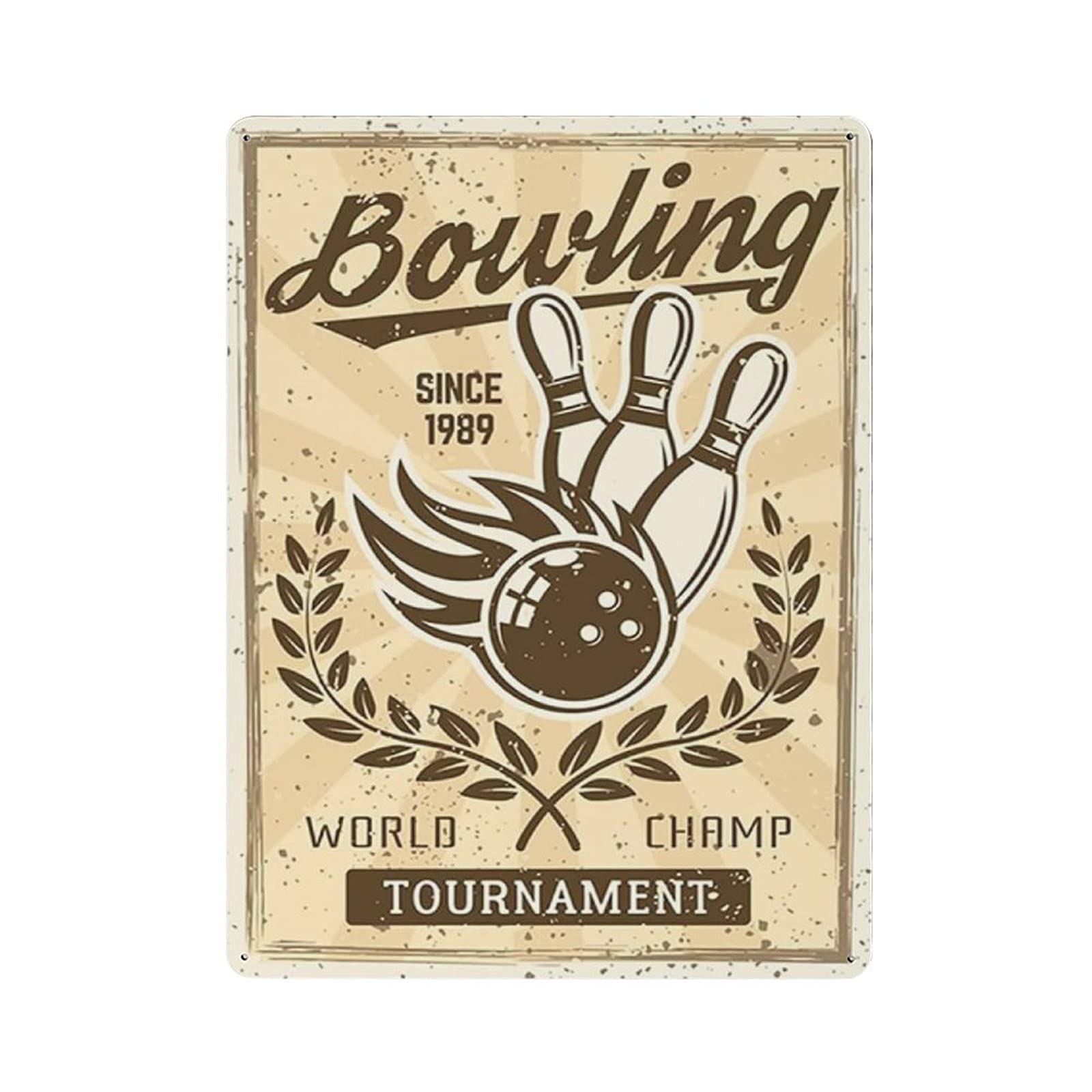 Metal Tin Sign Sports Bowling Since 1989 Vintage Tin Poster Metal Sign Wall Decoration Country Kitchen Home Garage Decor 16"x12"