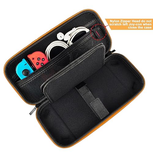 Miniatura 4 de daydayup Estuche de transporte - Estuche de viaje portátil duro protector naranja Shell Pouch para consola y accesorios