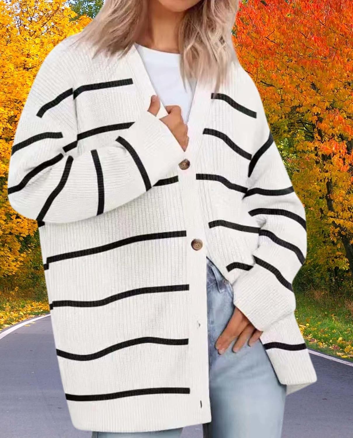 Womens Fall Fashion Oversized Lightweight Warm Knit Jacket Elevate Your Fashion Tas... - Image 5