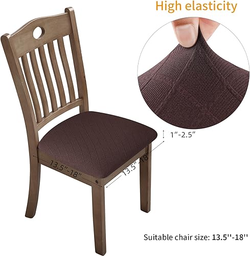 Miniatura 3 de Fuloon Fundas Elásticas para Asientos de Silla 4 PCS, Fundas para Sillas de Comedor Removibles y Lavables Anti-Polvo Fundas Protectoras para