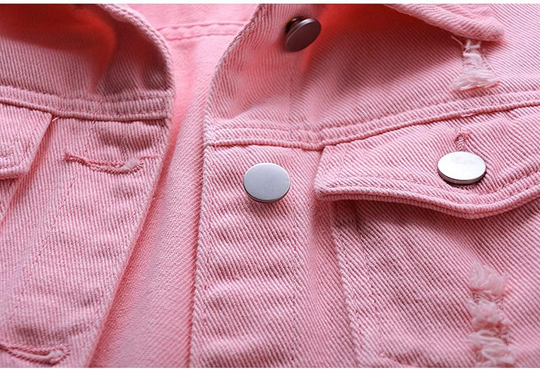 Women's Casual Denim Waistcoat Slim Fit Frayed Sleeveless Jacket Ripped Tops with Pockets - Image 5