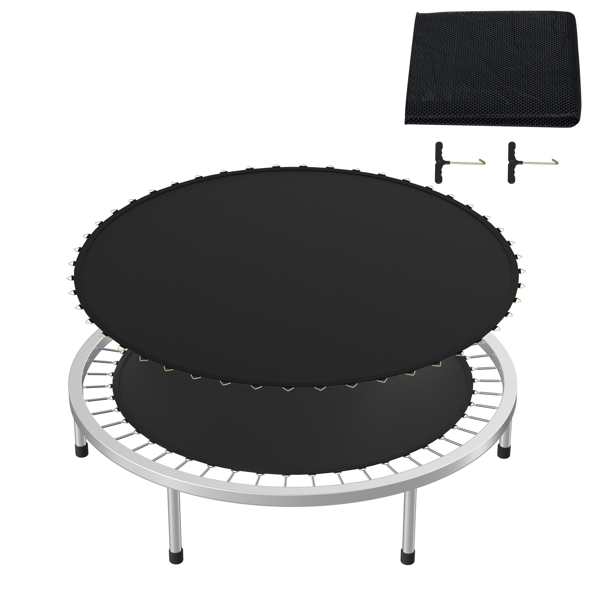 Yunvin Trampoline Replacement Mat, Trampoline Accessories with 48 Eyelets and 2 Spring Pull Tool, 8-Way Stitched, Using 14cm Springs, for 243 cm/08ft Jumping Mat