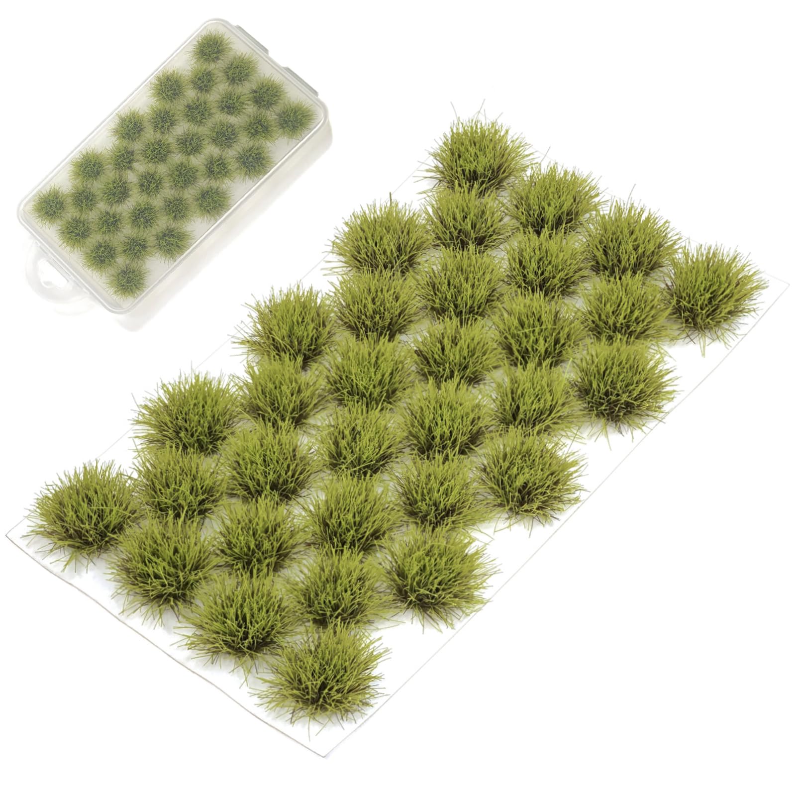 32 Stück Pflanzen Modellbau Gras, Static Grass Tufts, Statische Grasbüschel, Grasbüschel Pflanzen Modell, für DIY, Eisenbahnmodellbau, Miniatur Spielszenen und Zuglandschaften (Frühlingsgras) - 2