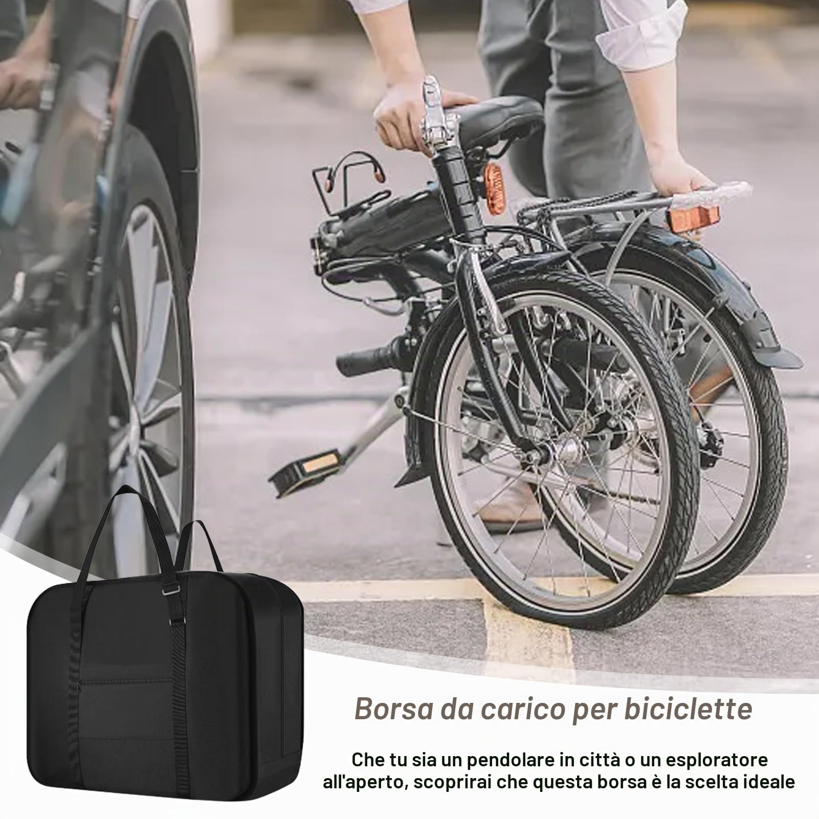 Bicycles che trasportava una borsa di trasporto - custodia per trasporto in bici pieghevole da 20 pollici, borsa da viaggio per ciclismo impermeabile | Coperchio di trasporto di biciclette spesse all'