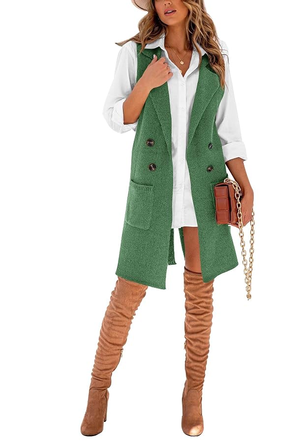 Danedvi Women Open Front Lapel Collar Cardigan Vest Button Down Long Sweaters Cardigan Solid Outerwear Coats by Danedvi - Used condition - Image 4