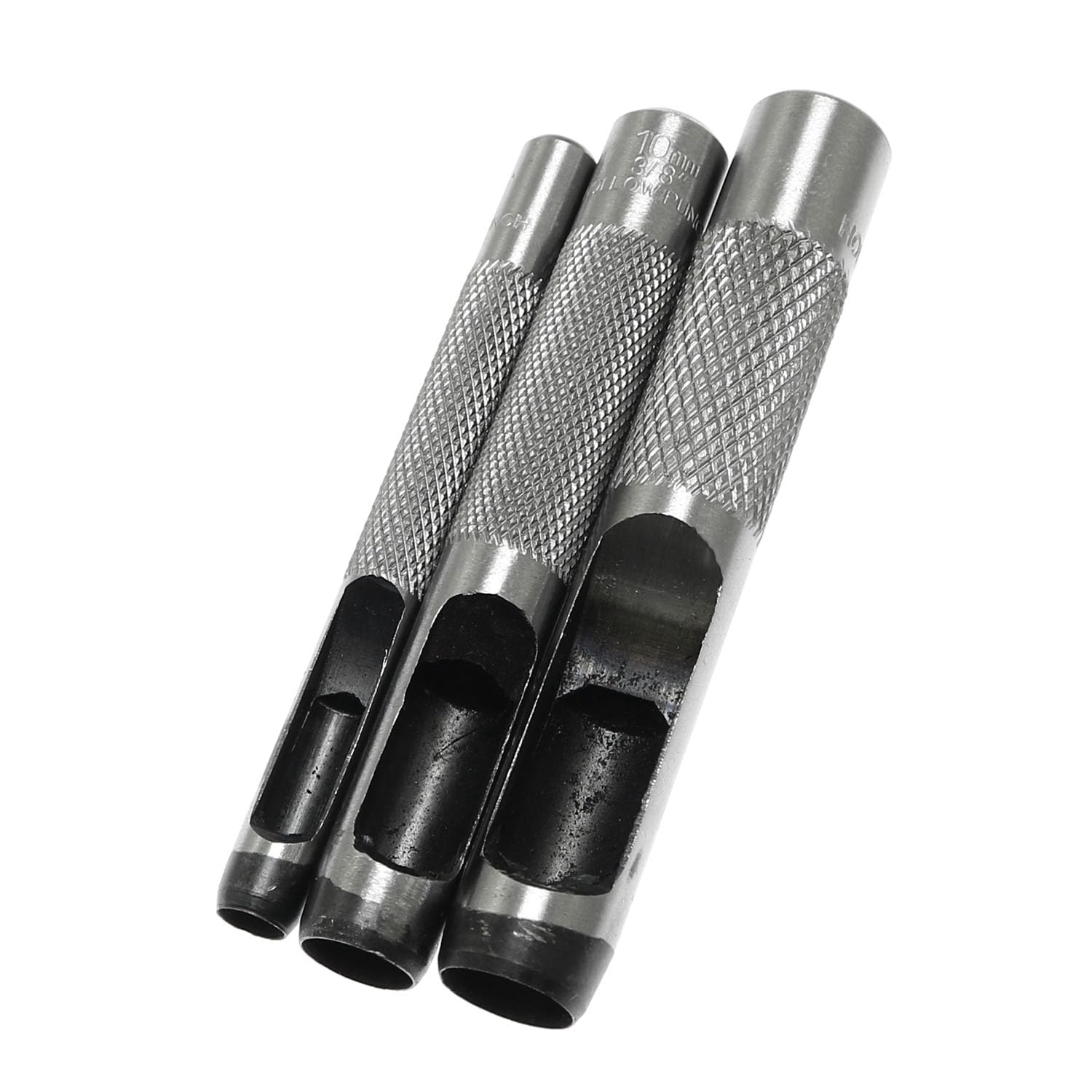 Maxmoral 3pcs Hollow Punch Set Cutter Hole Tool Kit Belt Leather Hole