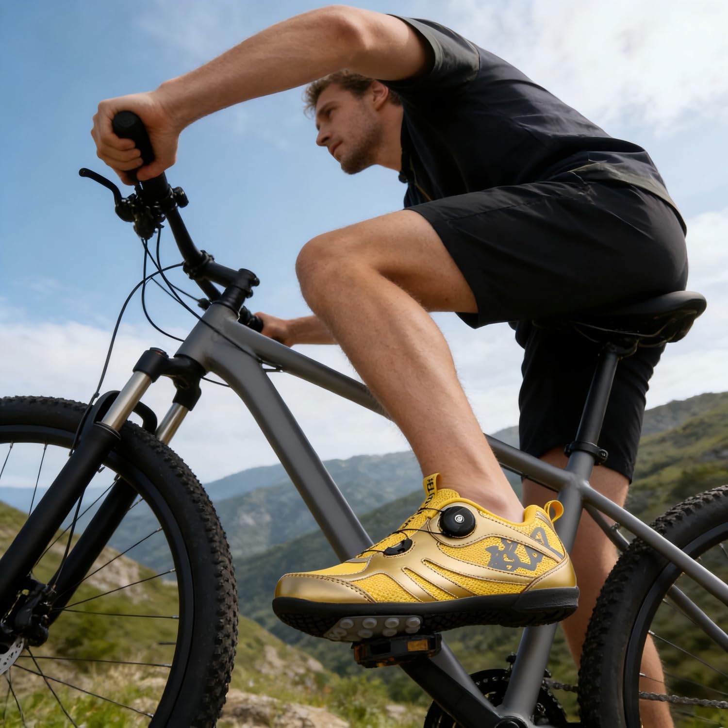 Buty rowerowe dla mężczyzn i kobiet, buty kolarskie, z płaskimi pedałami, buty do roweru górskiego, MTB, Downhill Freeride, wysoka przyczepność, idealne dopasowanie, buty kolarskie do spinningu