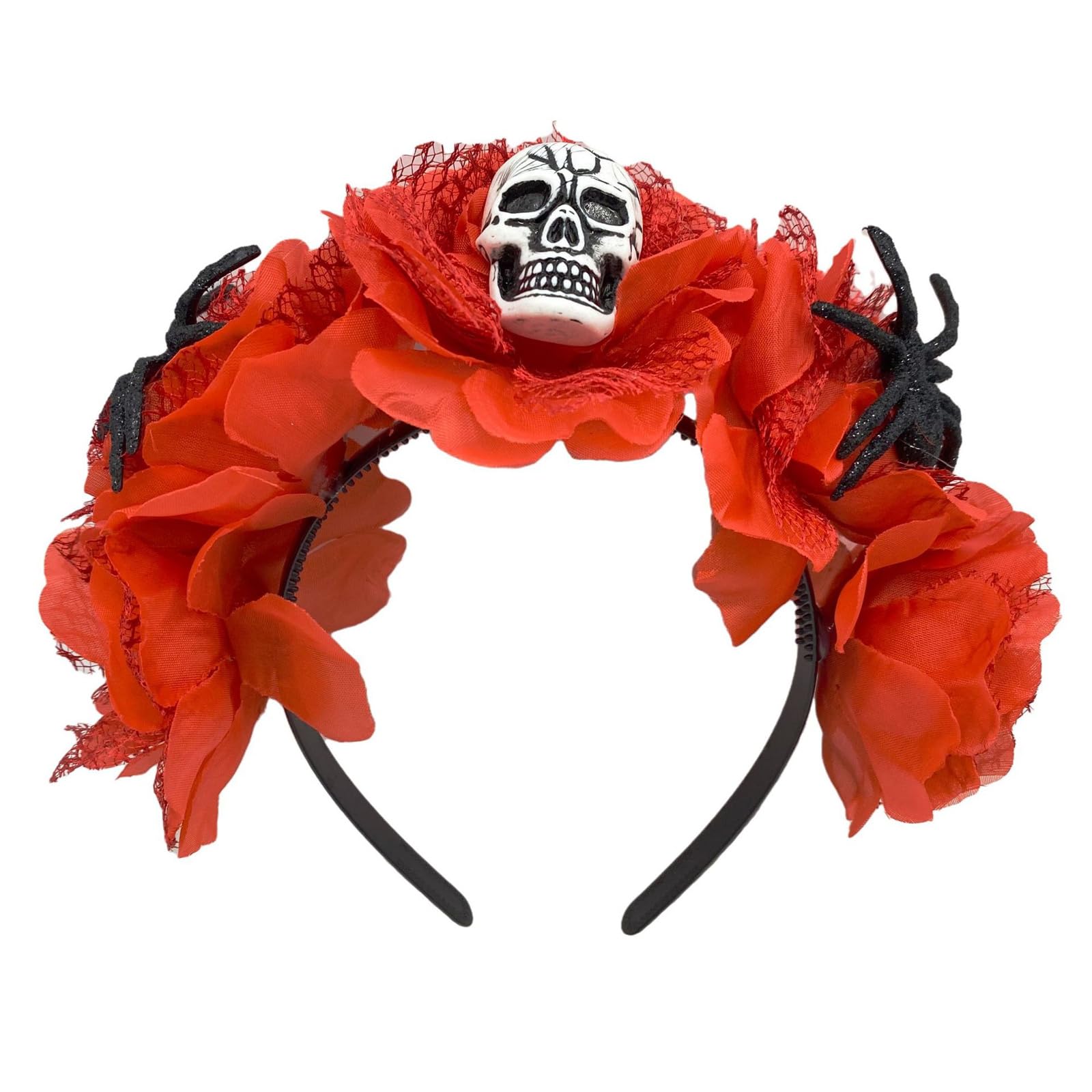 Fentency Spiders Skull Headband Halloween Party Cosplay Costume Headwear Hair Accessories Día Muertos Costume Hairband