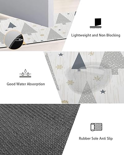 Miniatura 3 de Tapete de baño con diseño de copo de nieve para bañera, antideslizante, de secado rápido y absorbente, de tierra de diatomeas, para ducha,