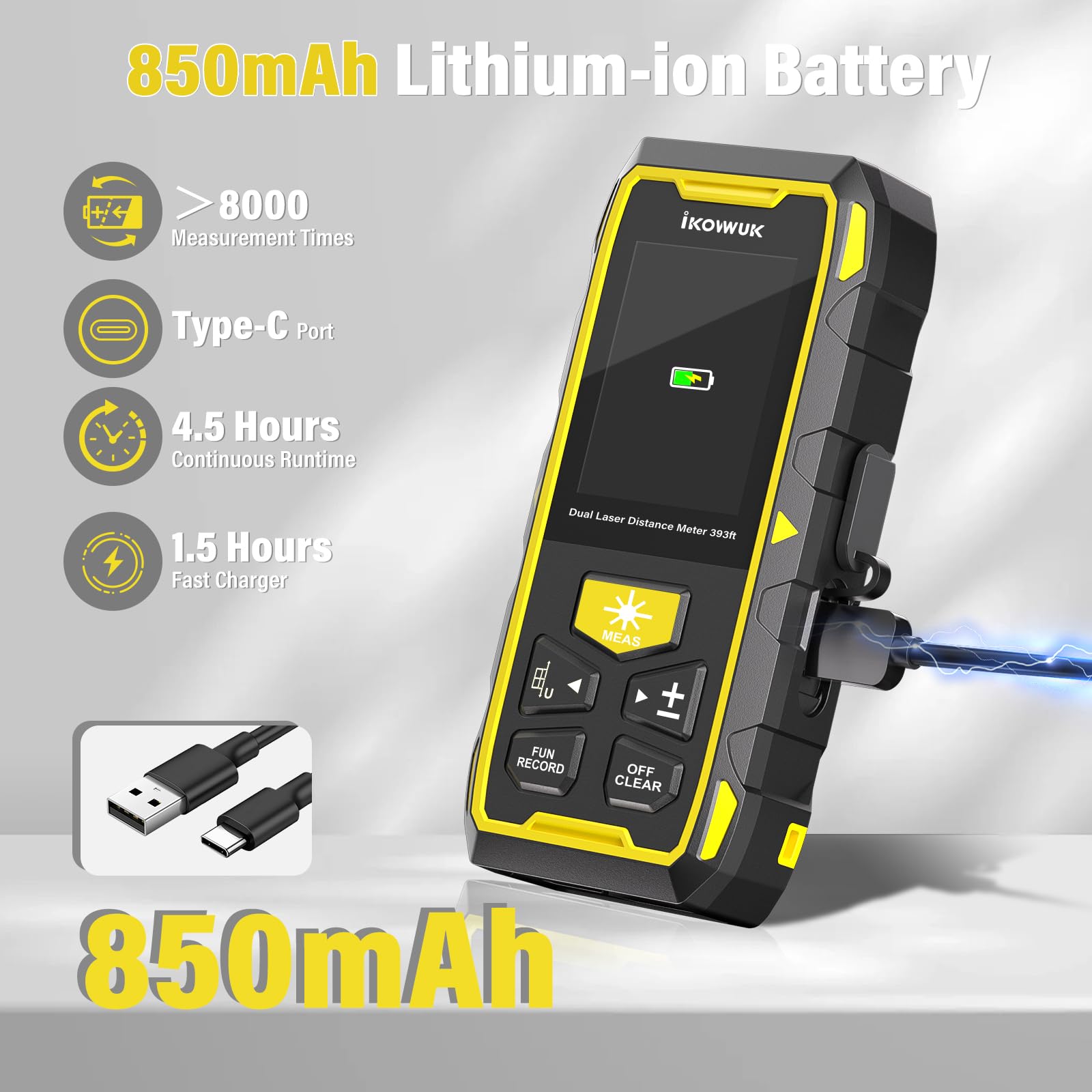 Snapklik.com : IKOVWUK Dual Laser Measuring Tool, 393FT/120M Bilateral ...