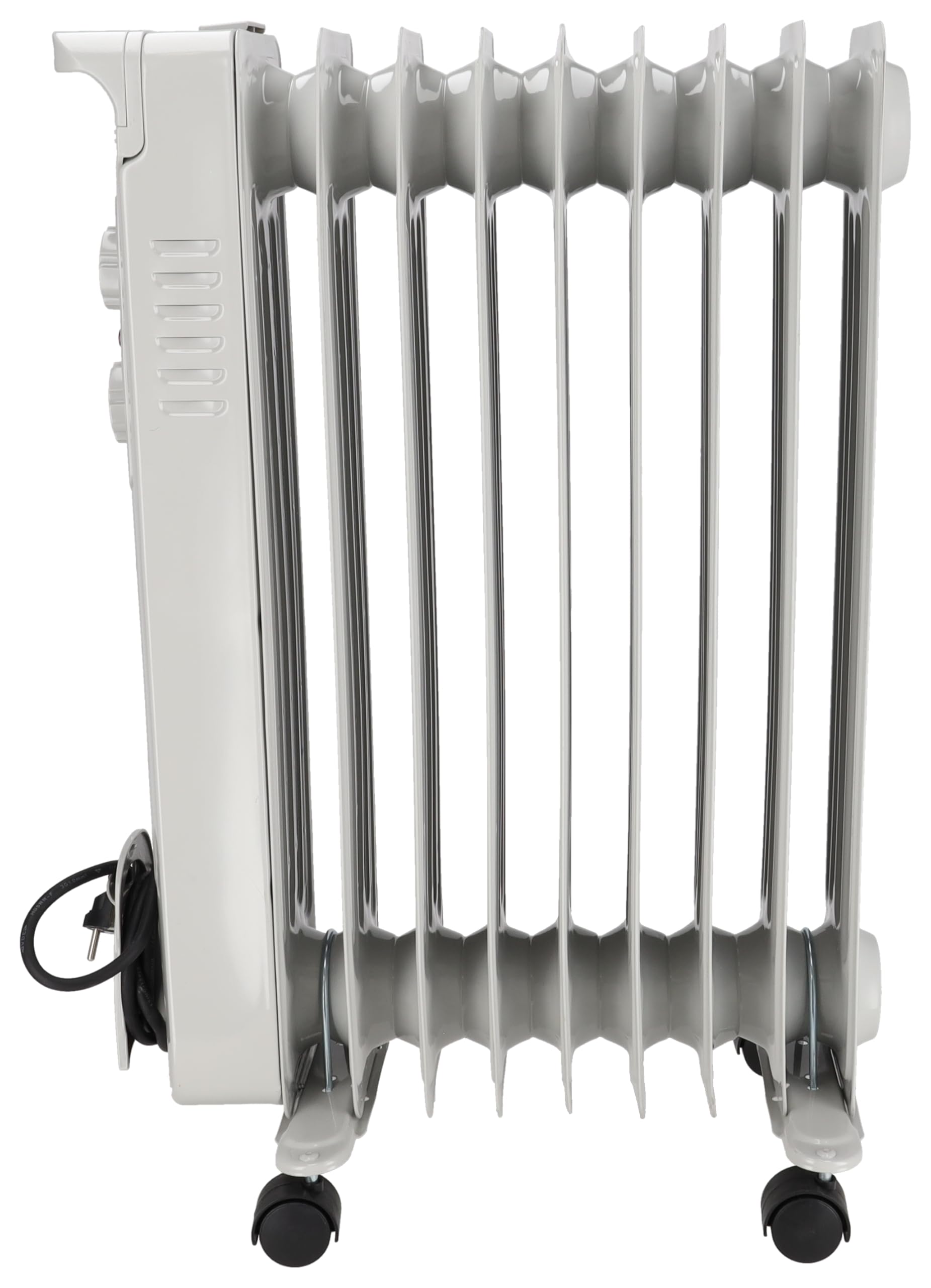 Ölradiator mit Lüftung DESCON 2000 W + 400 W, Heizgerät zur Zusatzbeheizung, Thermostat, Temperaturregelung, Lüfter, Transportrollen, Kipp- und Überhitzungsschutz
