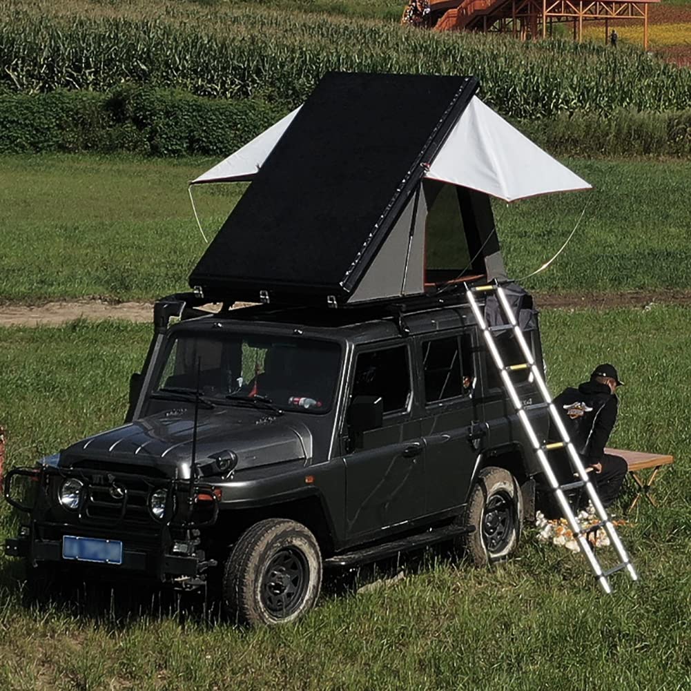 Tente de toit de voiture entièrement automatique, tente de toit pour 2 à 3 personnes, tente de camping en plein air, chambre mobile à ouverture rapide avec échelle télescopique, tente pop-up SUV