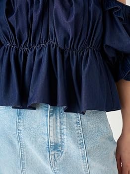 Amazon.co.jp: [スナイデル] デニムギャザーオフショル ブラウス