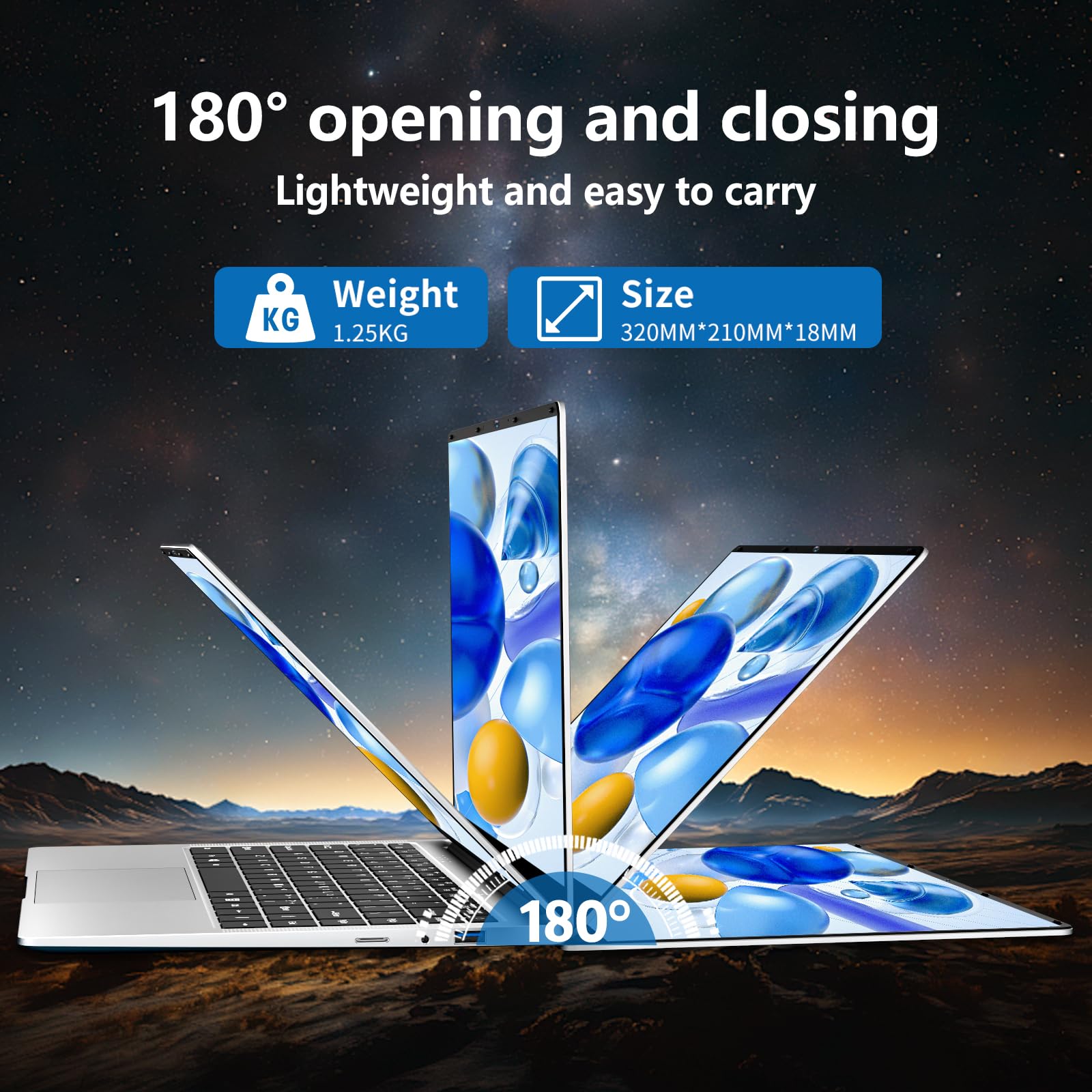 PC Portatile Win 11Pro OS, 14,1 Pollici Notebook Celeron N4000 Processor, PC Portatile 6GB LPDDR4 RAM 256GB SSD, Notebook 1080P Schermo 180°Flip, Laptop + Mini-HDMI/USB3.0/BT4.2/TF Card Slot/Webcam