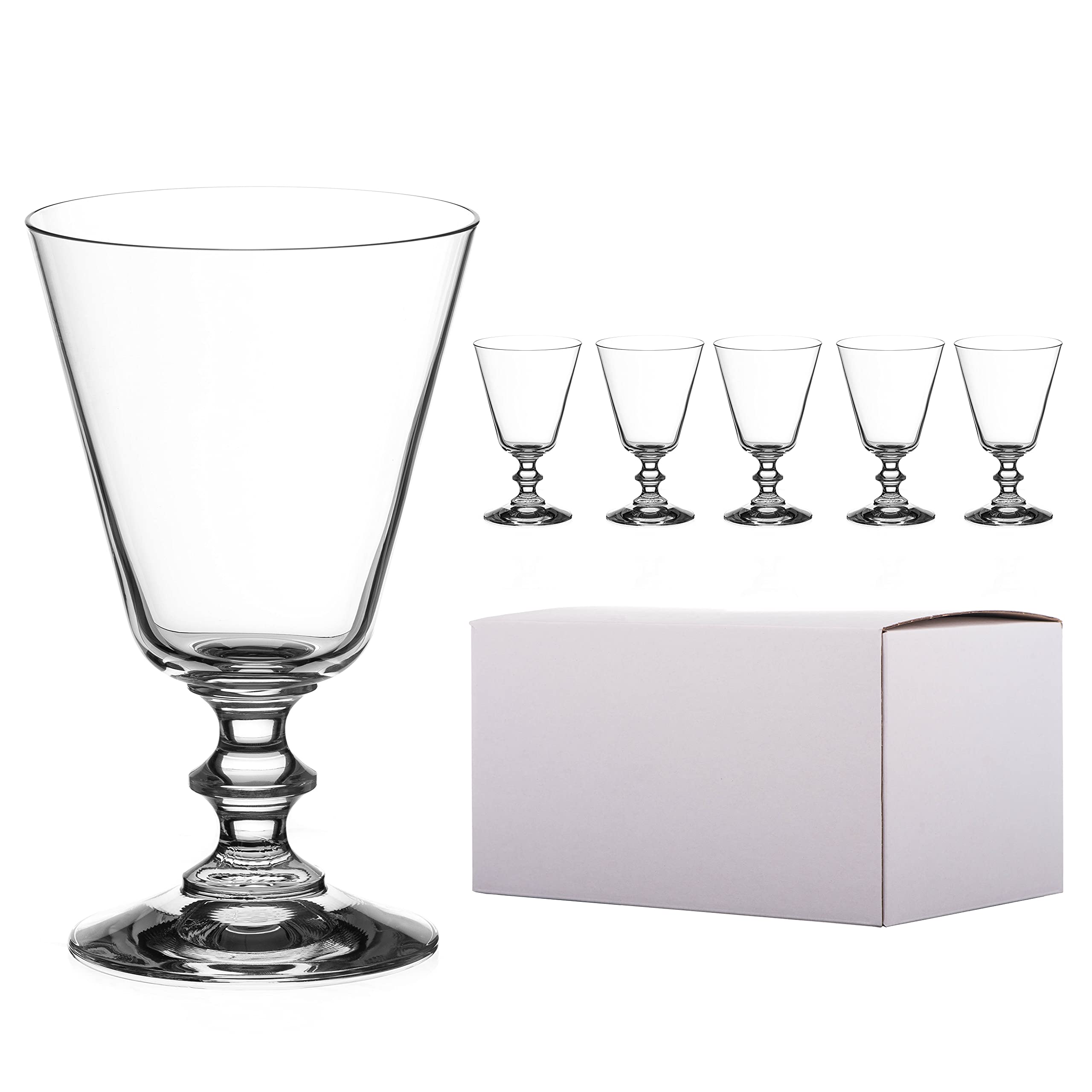 DIAMANTE Copas de vino tinto de cristal 'Elizabeth' | Estilo vintage | Cristal sin plomo | Juego de 6