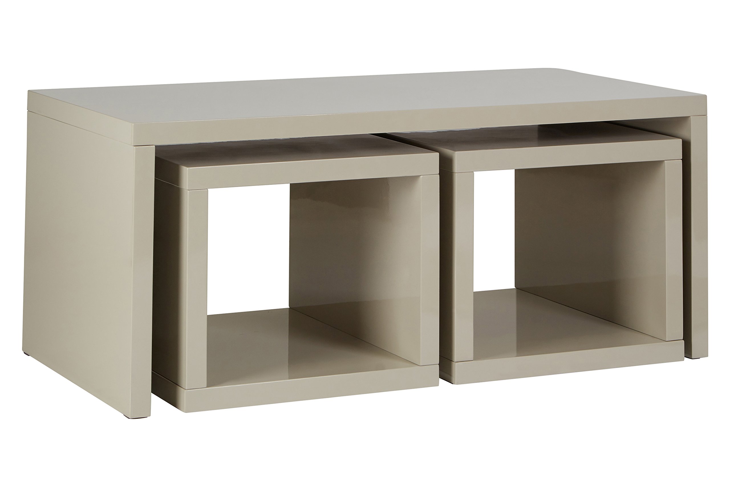 Madrid Coffee Table With 2 Under Tables - Grey