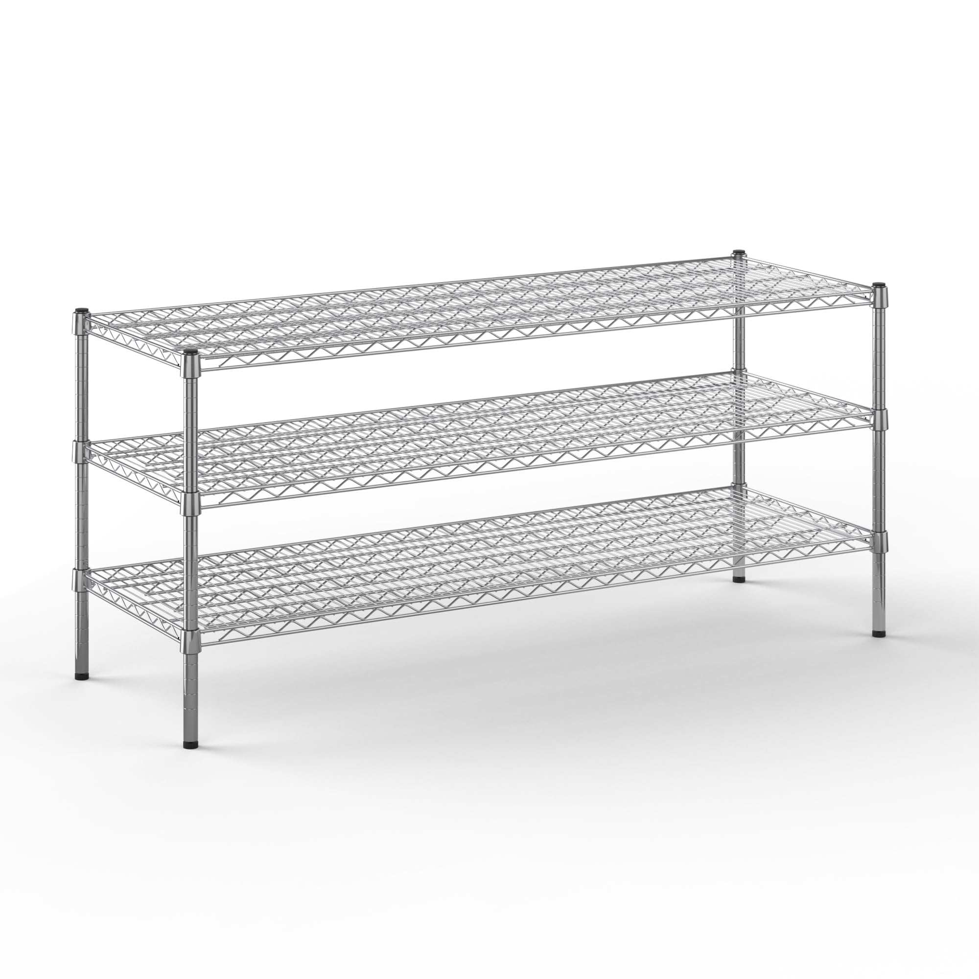 21" Deep x 60" Wide x 27" Height Wire Shelving Kit | 3-Tier | NSF Commercial Storage Rack Unit