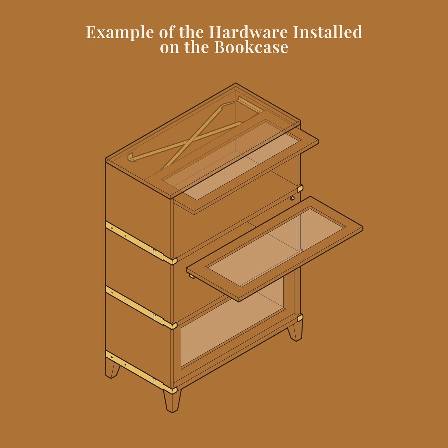 Equalizer for Barrister Lawyers Bookcase - 24" Long - Bookcase Hardware Makes Doors Slide Evenly - UA-770-BPS