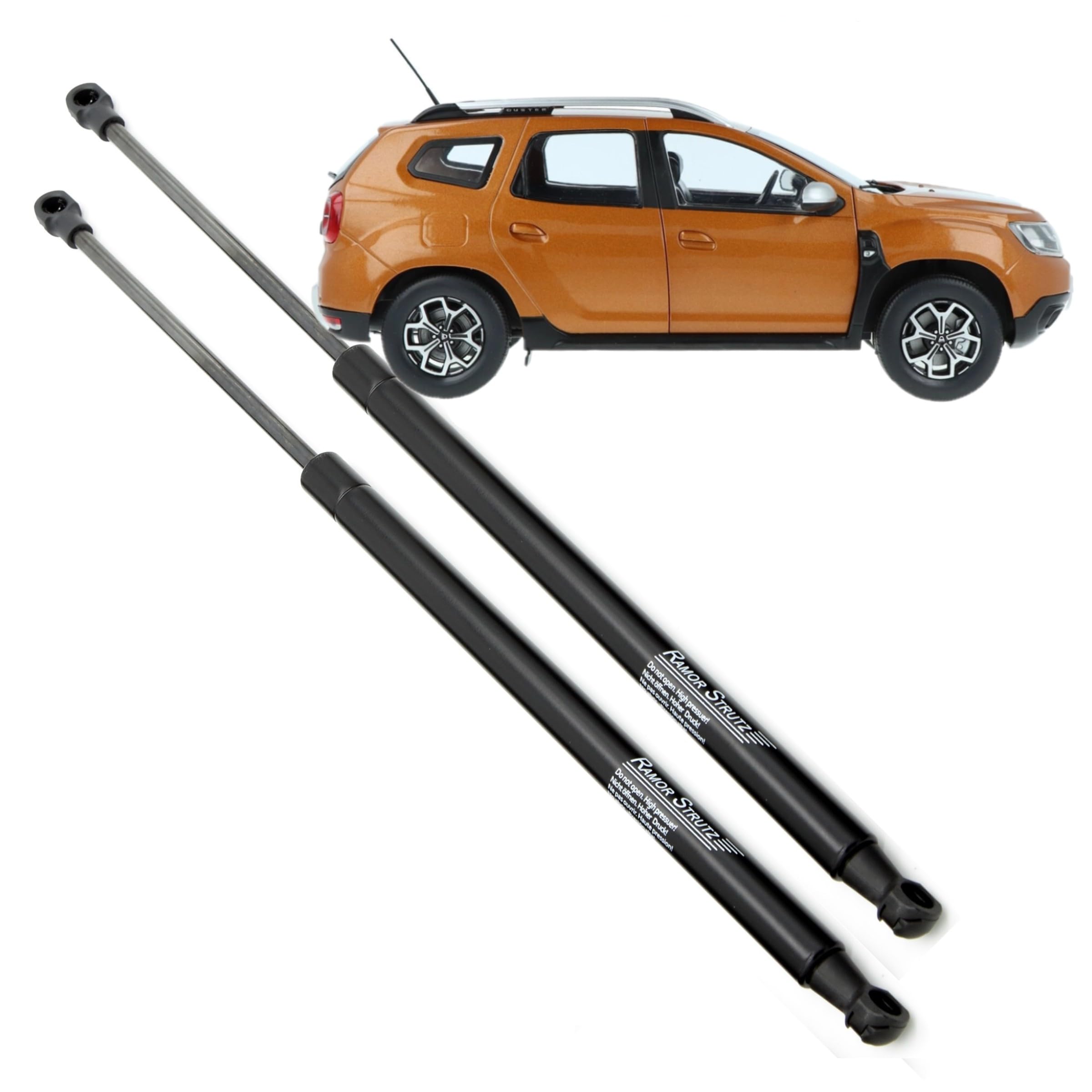 2x Molle a Gas Compatibile con Dacia Duster Mk2 2017-2023. Ammortizzatore Pistoncini Cofano Posteriore Sostituzione per 904522228R e altri.