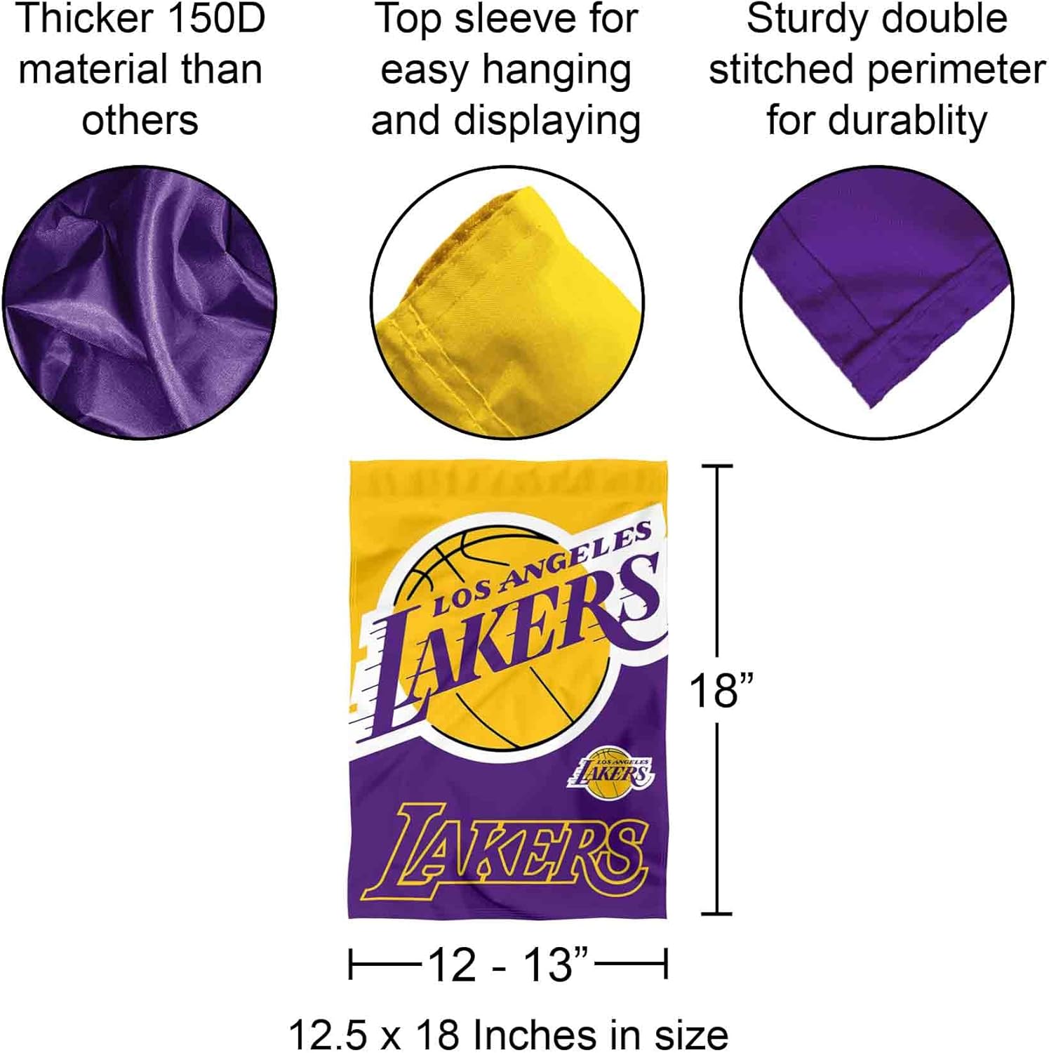 Los Angeles Lakers Double Sided Garden Flag - Image 3