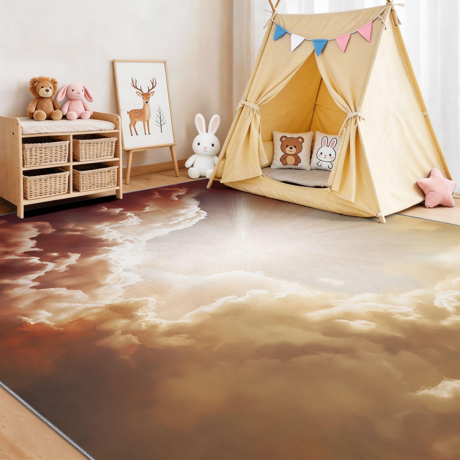 Abstrakter Luxus Polyester Wohnzimmer Teppich 120 x 180 cm
