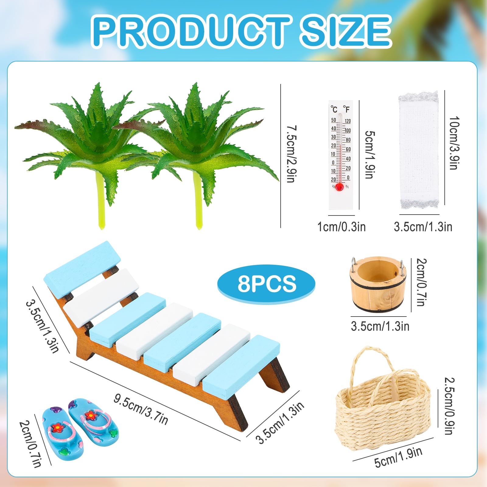 Miniature Decorative Sauna Accessories, 9 Pieces Wellness Decoration Accessories - Image 2