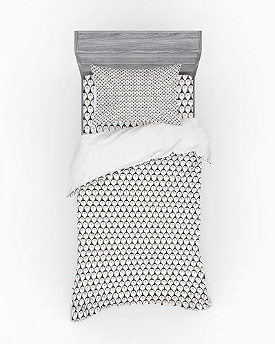 Miniatura 3 de Ambesonne Penguins Duvet Cover Set, Repeated Pattern of Funny Arctic Creatures Animal Print, 4 Piece Bedding Set with Shams and Fitted Sheet, King
