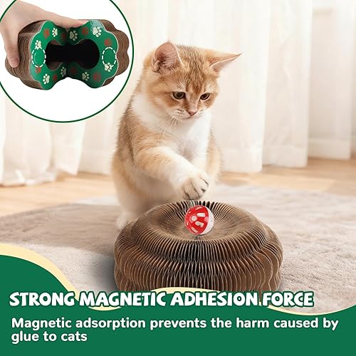 Miniatura 6 de Tablero de rascar del gato del órgano con campana, papel corrugado de pulido del clavo, magnético, empaquetado del bolso