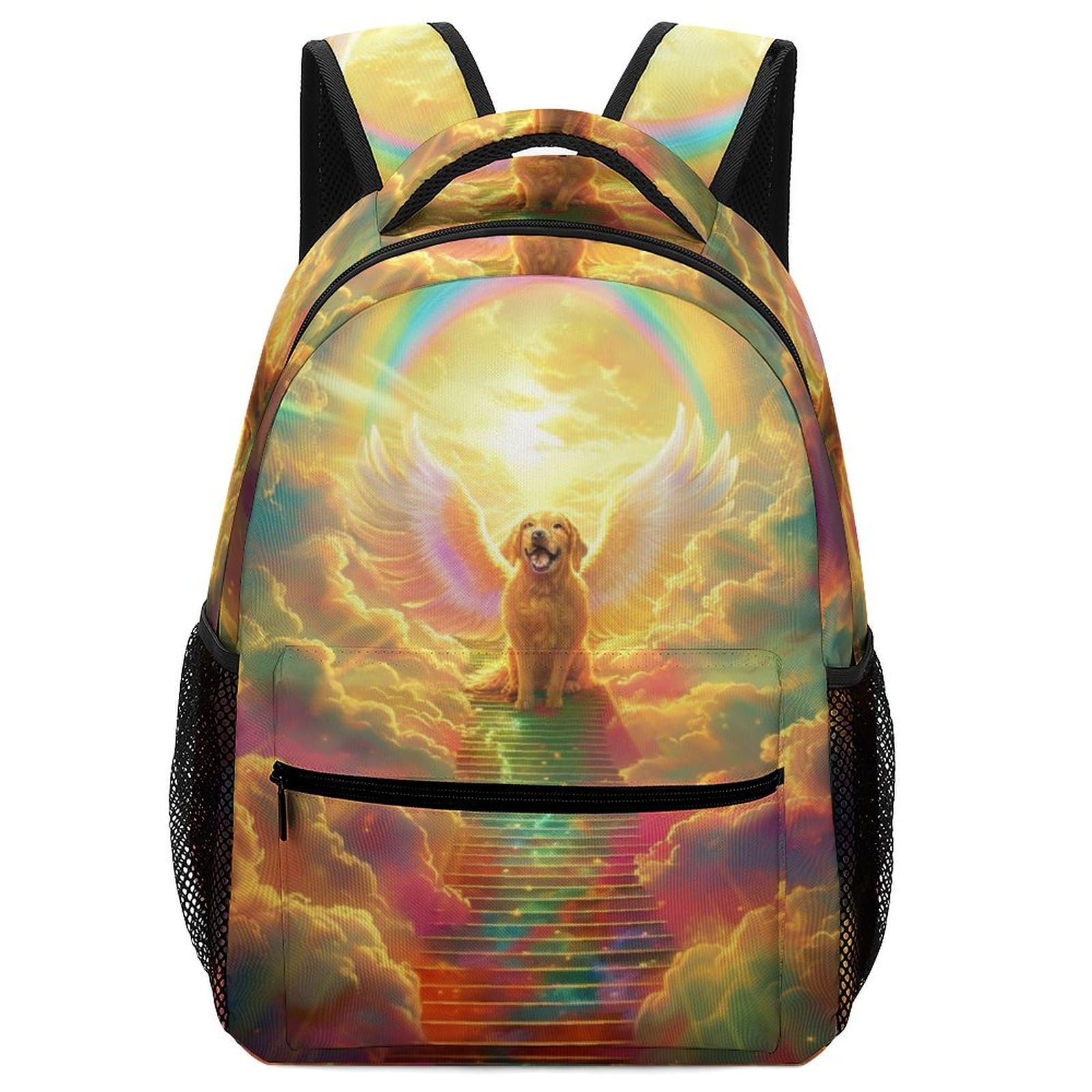 Hund Engel Schulrucksack Mädchen Jungen Haustiere Schulranzen Casual Daypack Buchtasche Büchertasche Für Schule Und Reise One Size