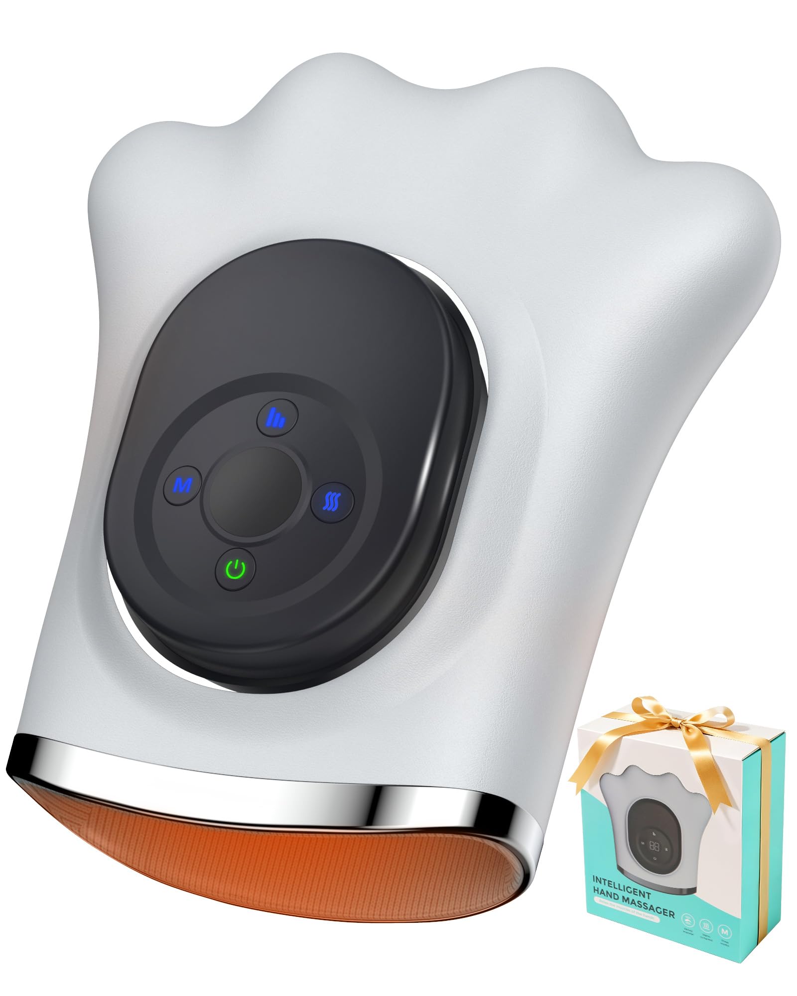 DECOHOME Handmassagegerät mit Wärme und Luftkompression, kabellos | 8 Luftkammern für Finger, Handfläche und Handgelenk, 3 Wärmestufen, 6 Programme, 3 Intensitäten und 15-Minuten-Timer