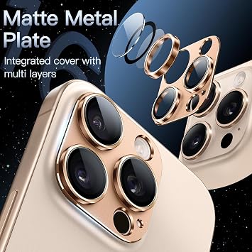 JETech Camera Lens Protector for iPhone 16 Pro/16 Pro Max, Desert Titanium