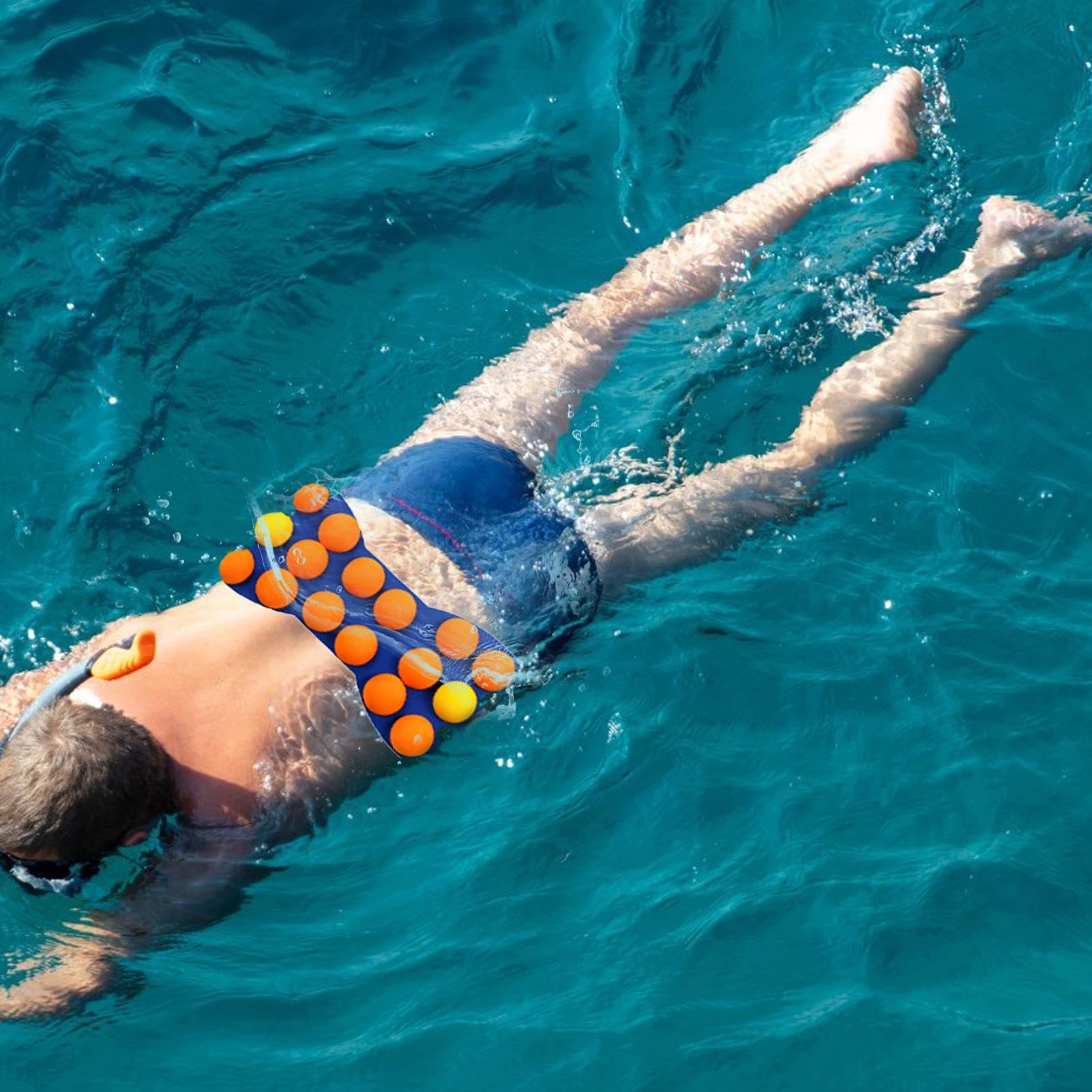 Cintura Da Nuoto Con Corda Elastica - Per Allenamento In Piscina, Regolabile Da 70 A 115 Cm, Nero - Foto 9