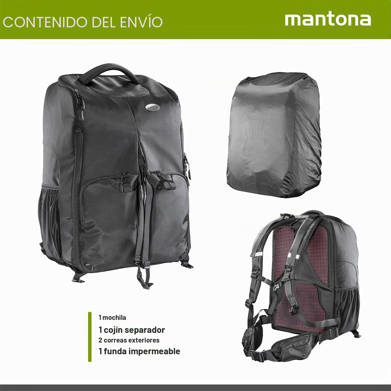 mantona Drohnen Mochila Universal Negro