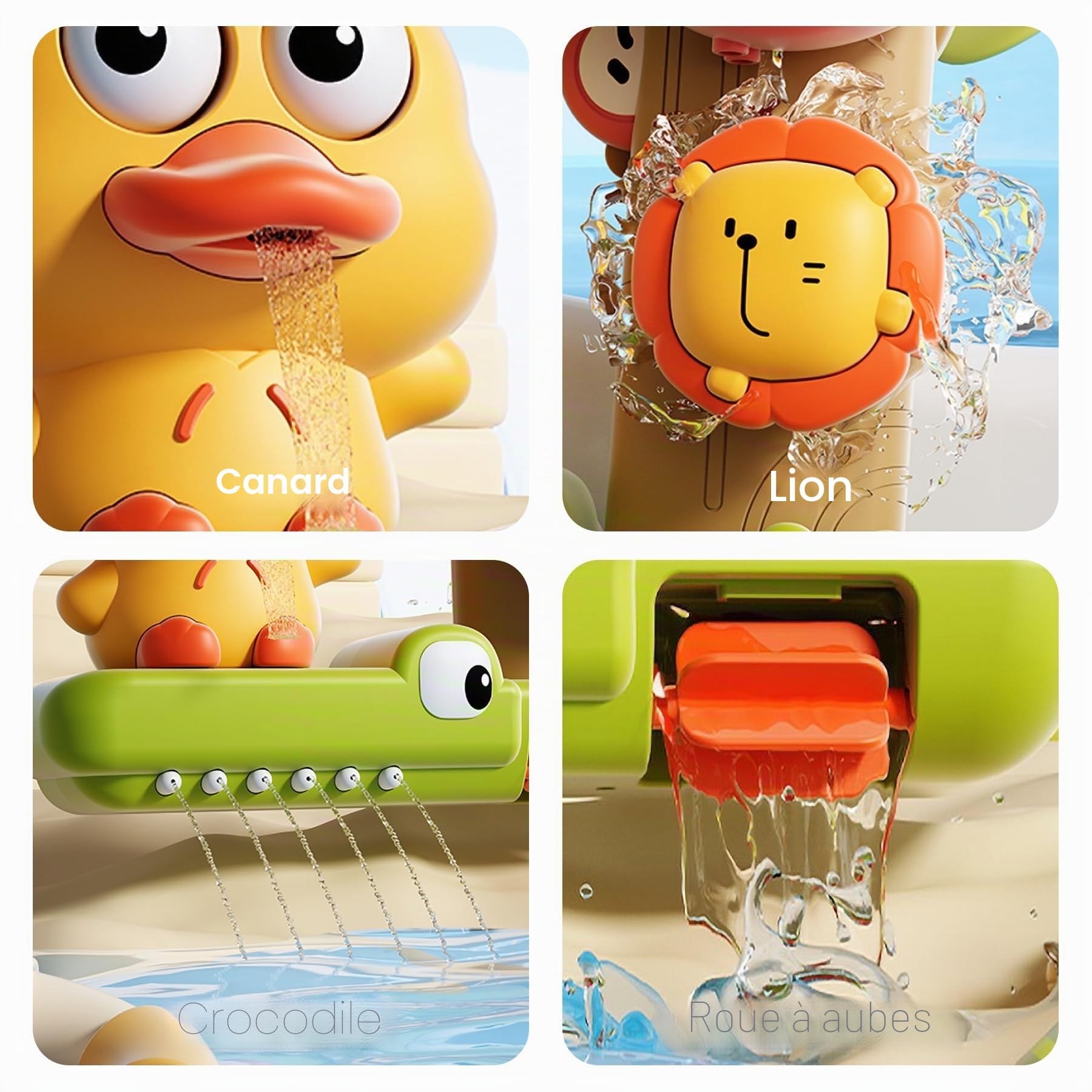 OR OR TU Jouets de Bain pour Bébé, Jouet de Bain Rotatif avec ventouses, Jouet de Bain à remonter, Jouet de Bain pour bébé, Jouet de Douche, Jouet de Natation