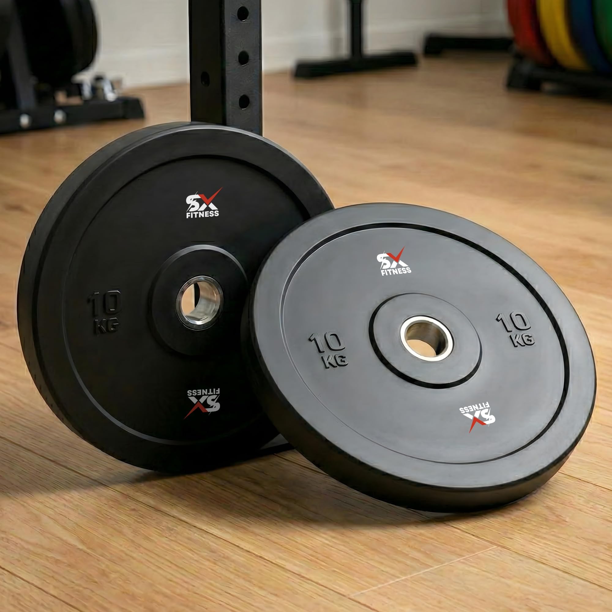 20Kg Spare Rubber Weight Plates (10kg x 2) combo for Home Gym Exercise and Fitness and strength training Equipment Dia 31mm (Black)