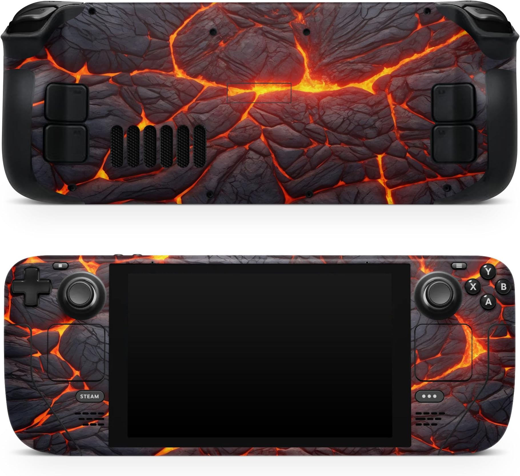 TACKY DESIGN Volcano Skin for Steam Deck LCD/OLED, Orange, Premium 3M Vinyl, Full Wrap Cover