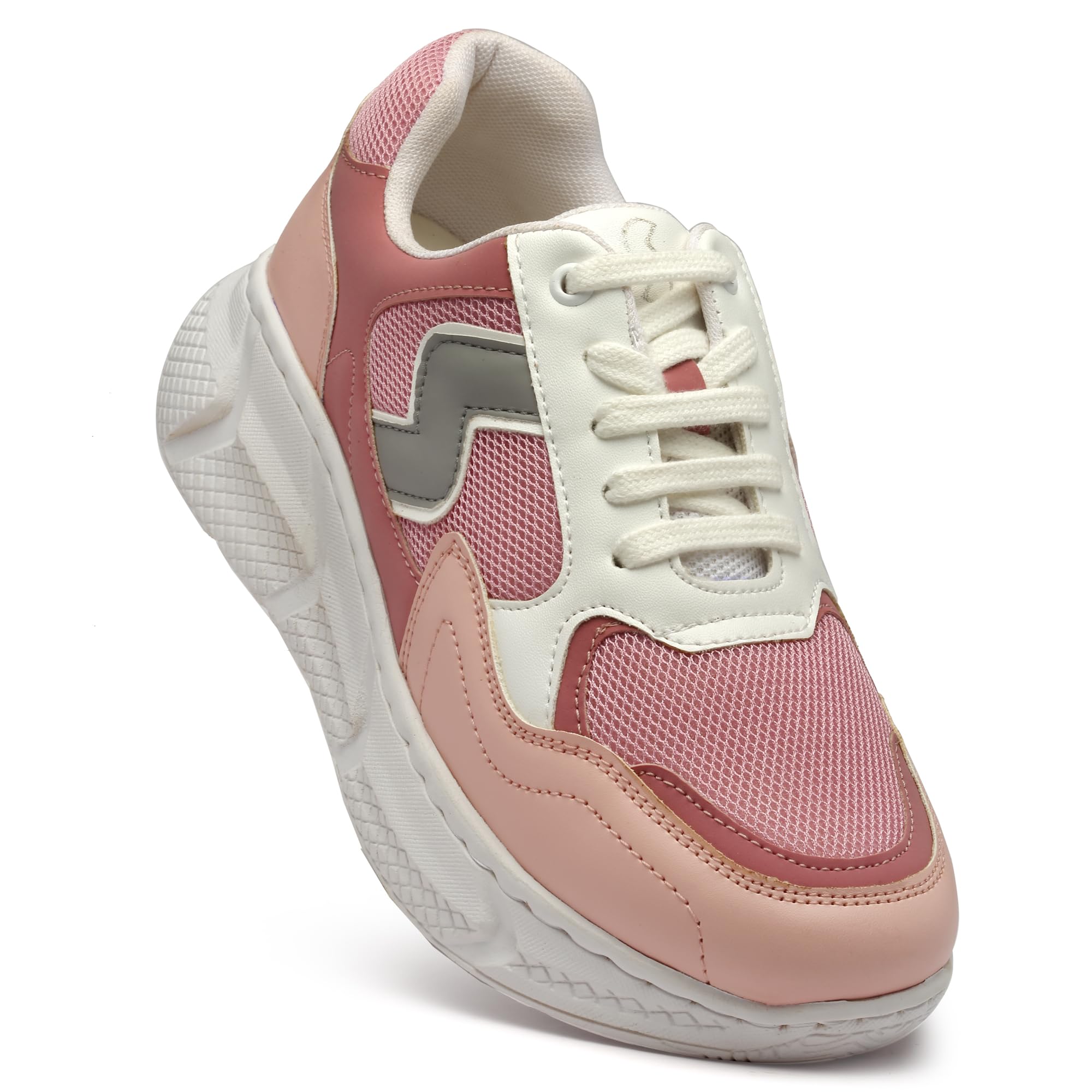 TRUFFLE Women Sneaker|Soft Cushioned Insole|Chunky Sole|Lightweight|Comfortable|Stylish|Outdoor|Indoor Party|Anti-Skid|Dynamic Feet Support|Arch Support|Regular Wear|Casual Shoes|Everyday|PINK|UK 7 (B0C8996ZYV) Amazon Price History, Amazon Price Tracker