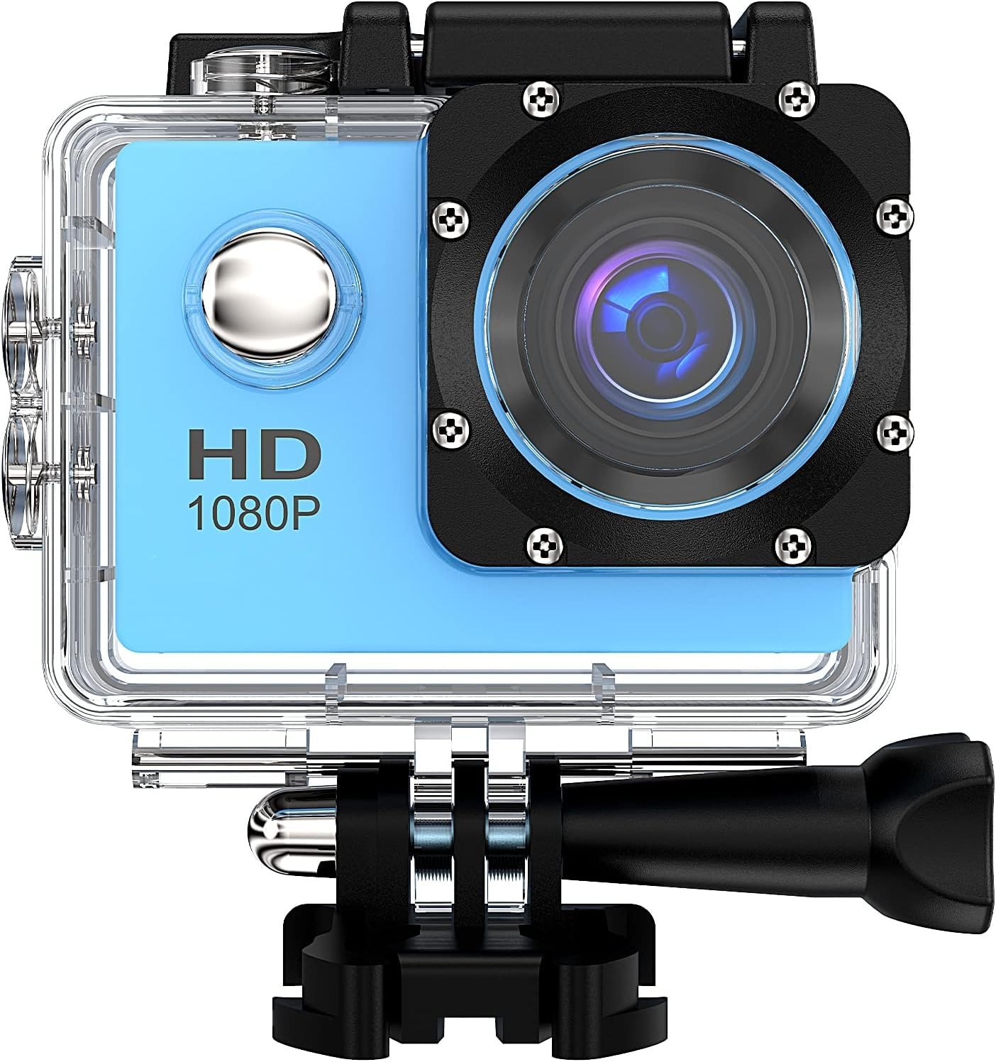 1080P Action Camera, 12MP 2.0 Inch Sports Camera Full HD Action Cam 30m/98ft Underwater Waterproof Camera Underwater Video Camera High Definition Action Cam with Mounting Accessories Kit