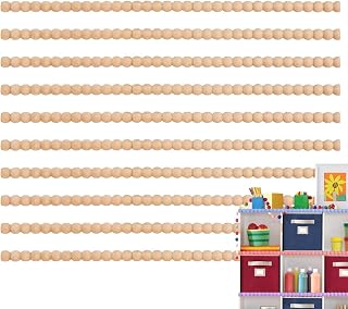 木材成形品 | 15.75インチ未完成ハーフビーズトリムストリップ, この 10 ピースの未完成の木製ビーズ | DIY 工芸品、壁、キャビネット、棚、ドア、家具用の多用途の未完成木製ビーズ トリム ストリップ