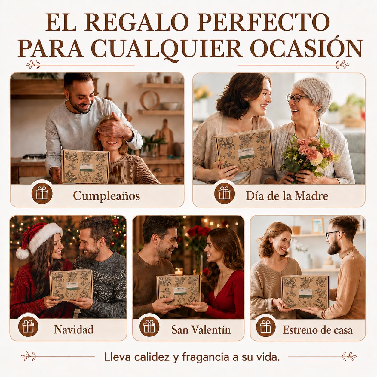 Velas Aromáticas, 12 Velas Perfumadas de Cera de Soja Natural, Vela Aromatica, 300 Horas de Duración - Regalo Original para Mujer en Navidad, Día de la Madre, San Valentín y Cumpleaños