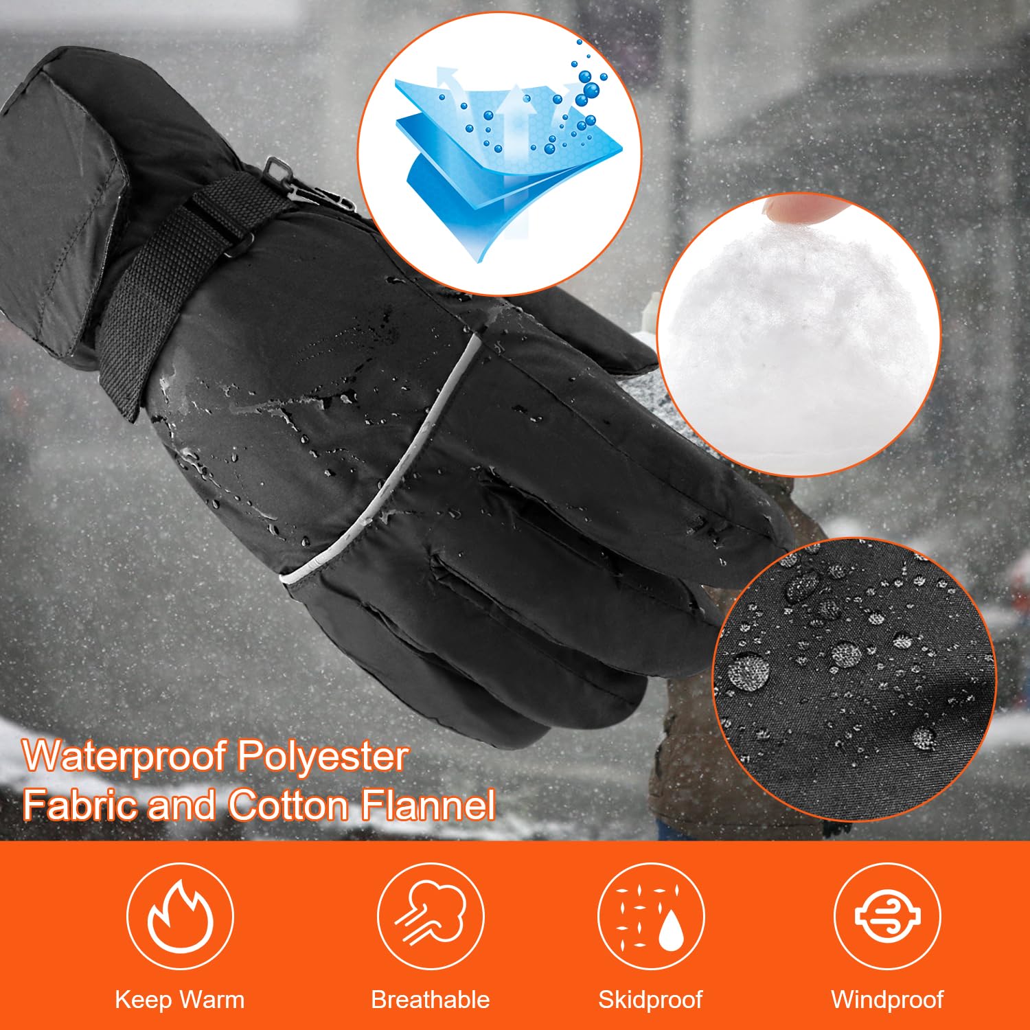 Elegant Choise Heated Gloves,Battery Powered Waterproof Windproof Ski Camping Gloves for Winter Outdoor Camping Cycling Skiing Hiking Working (Heated Gloves)