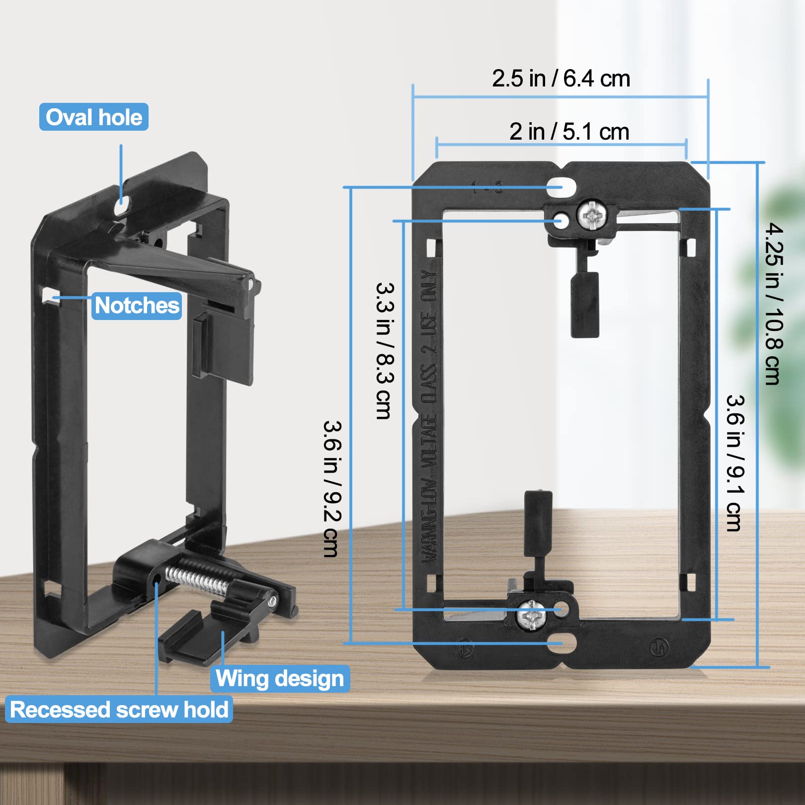 Snapklik.com : 25Pack Low Voltage Mounting Bracket 1 Gang 2 Ring ...
