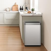 Vista 4 de EKO Mirage-X - Bote de basura rectangular con sensor de movimiento sin contacto de 47 litros/12.4 galones con forro extraíble, acabado de acero