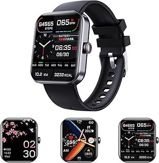 Jeeeun All Day Monitoring Of Heart Rate And Blood Pressure-Bluetooth Fashion Smartwatch, 2023 Upgrade F57l Blood Glucose Monitoring Smartwatch Non-Invasive Blood Sugar Test Smart Watch (black)